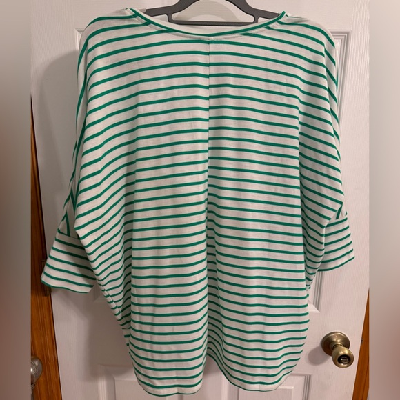 umgee Women’s Green & White Striped Shirt ~ Size L - Picture 4 of 14